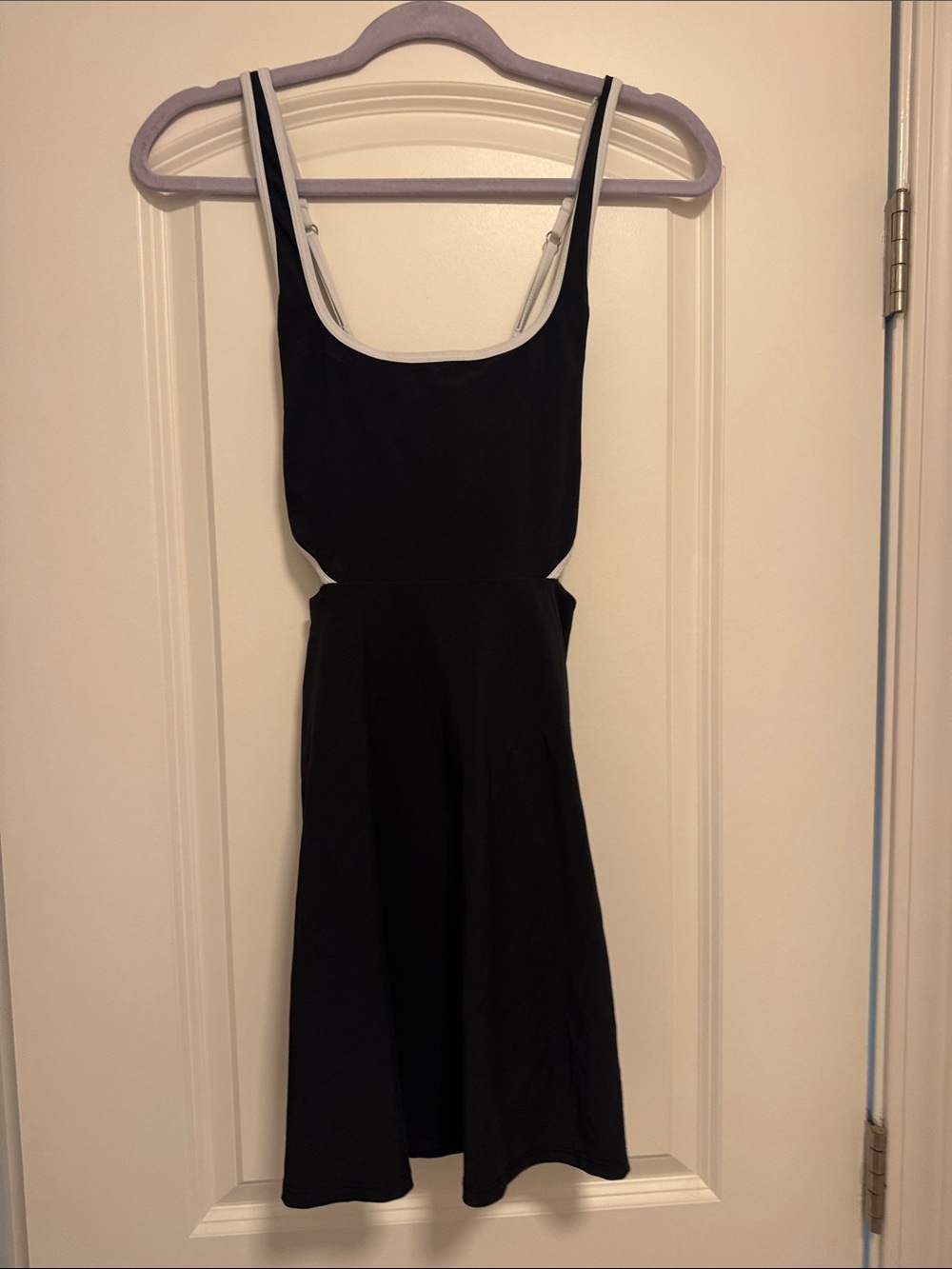 Abercrombie & Fitch Black Workout Mini Dress with White Trim